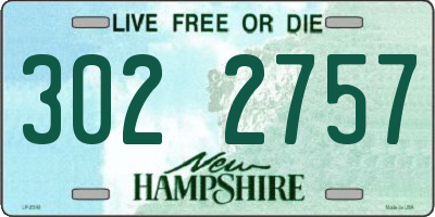 NH license plate 3022757