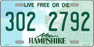 NH license plate 3022792
