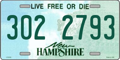 NH license plate 3022793