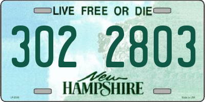 NH license plate 3022803
