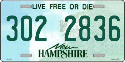 NH license plate 3022836