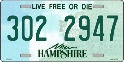 NH license plate 3022947