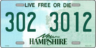 NH license plate 3023012