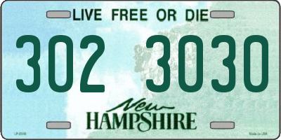 NH license plate 3023030