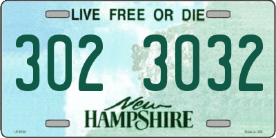 NH license plate 3023032