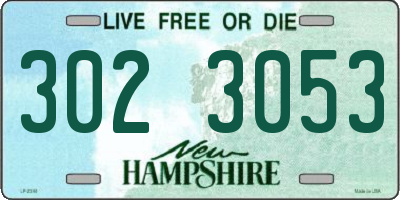 NH license plate 3023053
