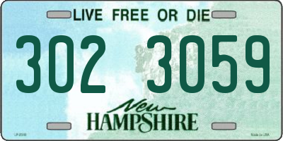 NH license plate 3023059