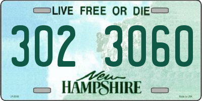 NH license plate 3023060