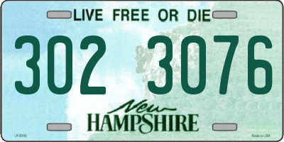 NH license plate 3023076