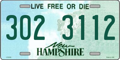 NH license plate 3023112