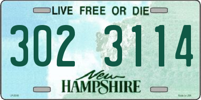 NH license plate 3023114