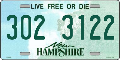 NH license plate 3023122