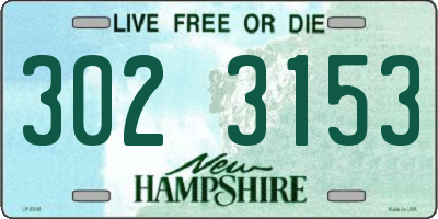 NH license plate 3023153