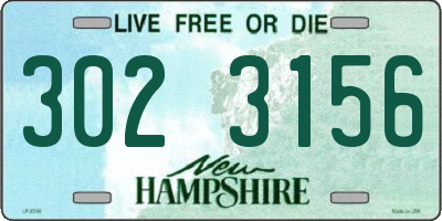 NH license plate 3023156