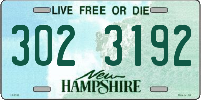 NH license plate 3023192