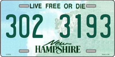 NH license plate 3023193