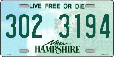 NH license plate 3023194