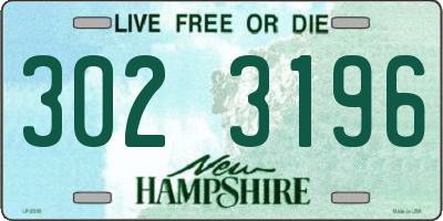 NH license plate 3023196