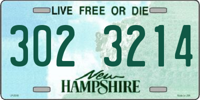 NH license plate 3023214