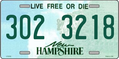 NH license plate 3023218