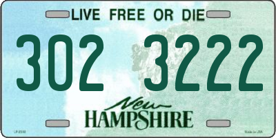 NH license plate 3023222