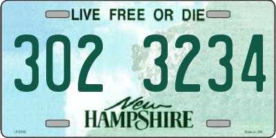 NH license plate 3023234