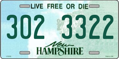 NH license plate 3023322
