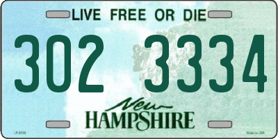 NH license plate 3023334