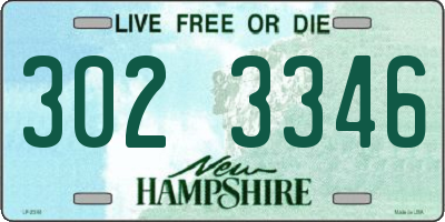 NH license plate 3023346