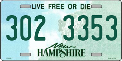 NH license plate 3023353