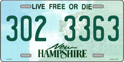 NH license plate 3023363