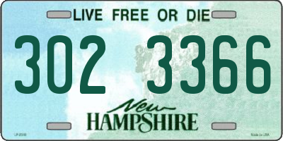 NH license plate 3023366