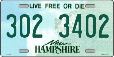 NH license plate 3023402
