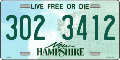 NH license plate 3023412