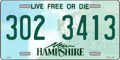 NH license plate 3023413