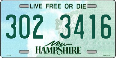 NH license plate 3023416