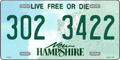 NH license plate 3023422