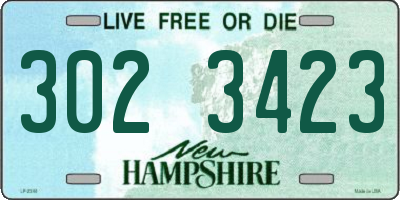 NH license plate 3023423