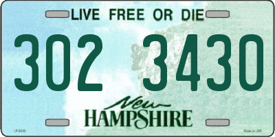 NH license plate 3023430