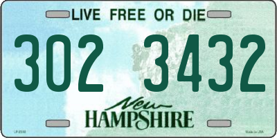 NH license plate 3023432
