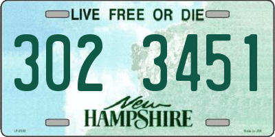 NH license plate 3023451