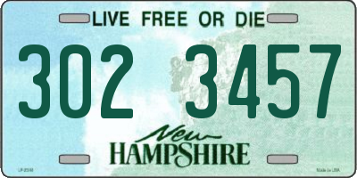 NH license plate 3023457