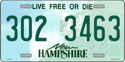 NH license plate 3023463