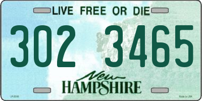 NH license plate 3023465