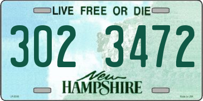 NH license plate 3023472