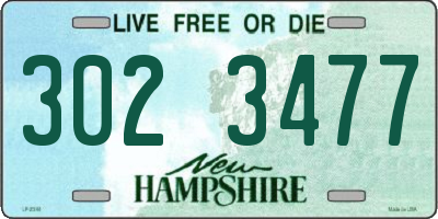 NH license plate 3023477