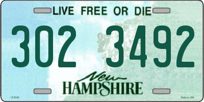 NH license plate 3023492