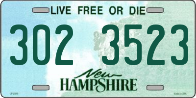 NH license plate 3023523