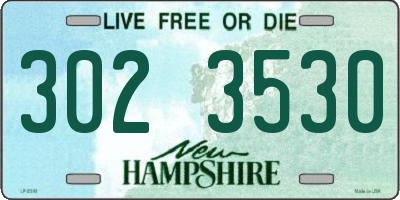 NH license plate 3023530