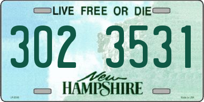 NH license plate 3023531